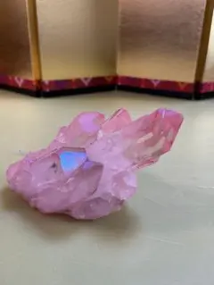 ピンクパープル瑪瑙 12cm 星 スター 天然石 台座付き 透明感 