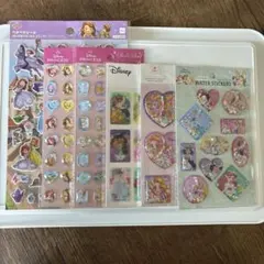 ディズニープリンセス　シール　6点セット 　ウォーターシール　ストーン　3D