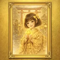 黄金福鈴童姫 チョウピラコ様 開運アート 開運絵画 座敷わらし