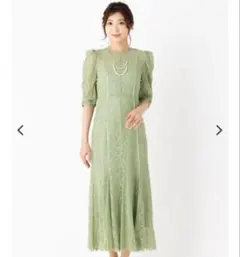 FRAY I.D パイピングレースドレス　グリーン　お呼ばれ