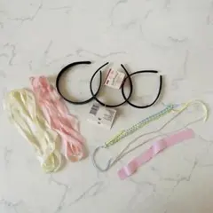 カチューシャ　リボン　セット　ハンドメイド
