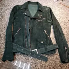 バックラッシュ/BACKLASH レザーライダースジャケット グリーン Mサイズ バックラッシュ/BACKLASH レザーライダースジャケット グリーン