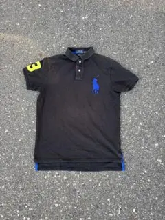 POLO RALPH LAUREN ビッグポニー ポロシャツ 黒×青 M