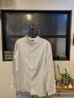 JOURNAL STANDARD チェック柄 バンドカラー長袖シャツ　Ｌサイズ