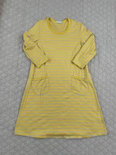 マリメッコ 黄色　ボーダーワンピース