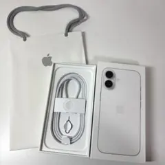 iPhone16 ホワイト 128GB 空き箱・純正アクセサリー・紙袋付き