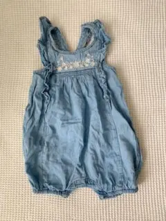 デニム　ロンパース　刺繍　GAP 3-6m
