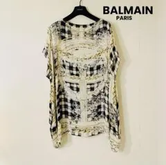 BALMAIN シルク　チェーンモチーフ　シフォンブラウスのサムネイル