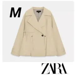 ZARA 調節可能なウエストショートトレンチコート XS - メルカリ