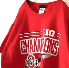 ブルー84 ビッグ チャンピオンズ オハイオ Tシャツ L レッド 赤 古着