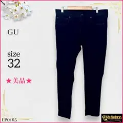 ✨️美品✨️GU ジーユー【32サイズ】スリムデニムパンツ ブラック