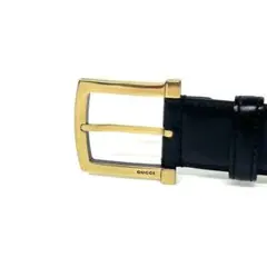 GUCCI グッチ ベルト ゴールドバックル 黒革