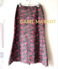 【極美品/90s】イザベルマラン フランス製 ヴィンテージ シルク 花柄スカートのサムネイル