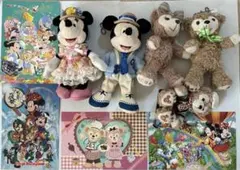 ミッキー　ミニー　ダッフィー　シェリーメイ　春　ぬいぐるみ　計4体　ポストカード