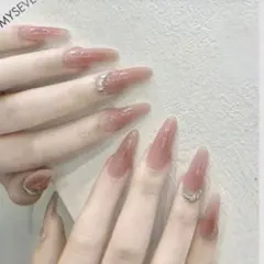 ロングネイル チークネイル ラインストーン ネイルチップ 30枚入 新品未使用