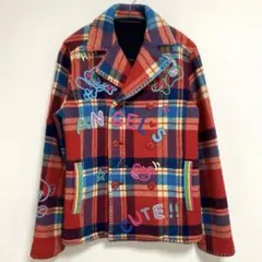 エンジェルブルー Pコート チェック レトロ ヴィンテージ 希少 激レア