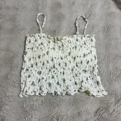 GRL 花柄 シャーリング カップ付きキャミソール Lサイズ