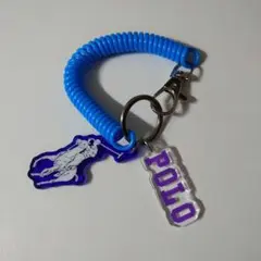 ポロ キーホルダー 青　ラルフローレン