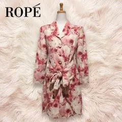 ROPÉ ロペ 花柄ロングジャケット ピンク S-M 日本製