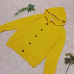 GLOBAL WORK (M) フード付き ニットカーディガン 長袖