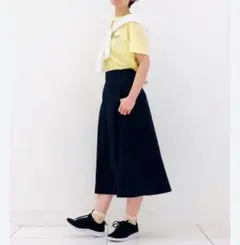 気まぐれセール‼️【UNIQLO】ロングフレアスカート ネイビーのサムネイル