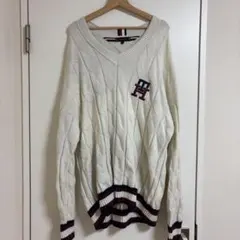 TOMMY HILFIGER ケーブルニットセーター XL