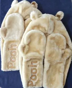 ディズニー プーさん マフラー ファンキャップ フード 手袋