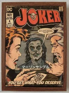2 ジョーカーJoker　ポスターフレーム付き壁掛けアメリカンレトロアメコミ