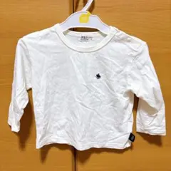 POLOベビー 長袖Tシャツ 90 ホワイト ワンポイント