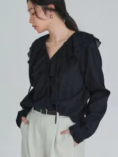 試着程度 美品23区 小さいサイズ 洗えるフロッキードット シアー 
