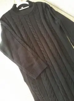 【新品・タグ付】ケーブル編みニットワンピ　L