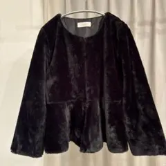 『e；ann』レディースファーコート（S相当）フック　暖かい　春秋冬長袖　韓国製