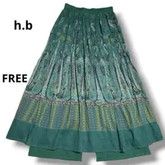 h.b エスニック柄　パンツスカート　インド綿　綿100% FREEのサムネイル