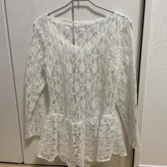 レーストップス　白　フレア　ペプラム　オケージョン