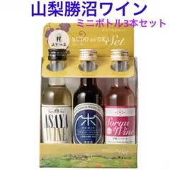 山梨勝沼ワイン(赤／白／ロゼ)ミニボトル 3本セット ぶどうの丘セット 即のサムネイル