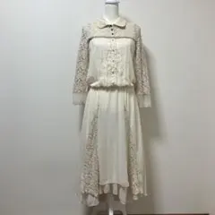 アクシーズファム　ロングワンピース　レース　アイボリー　ホワイト　冬　春　可愛い