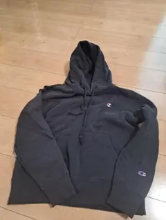 Champion 黒 フード付きパーカー　LL