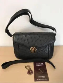 JRAオーストリッチハンドバッグ　ブラック　美品