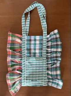 niko and ... フリルチェックトートバッグ