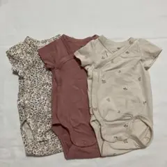 H&M 半袖ベビーロンパース　3枚セット