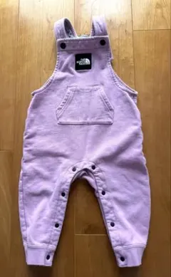 美品⭐︎ノースフェイス　スウェットロゴオーバーオール　ピンク　80センチ