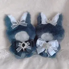 b224 ぬい服 12cm ちびぐるみ 着ぐるみ 青系 たちぬい服 狼セット