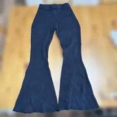 GYDA 美品!リブニットフレアパンツF ブラック