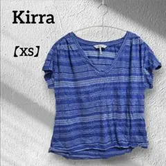 Kirra 【XS】青 ボーダー柄 半袖 Tシャツ トップス レディース