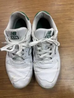 New Balance 574 ホワイト グリーン メンズ スニーカー　27.5のサムネイル