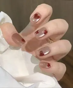 ◼︎新品◼︎ネイルチップ◼︎ショート◼︎マグネット風◼︎ハート◼︎24個◼︎