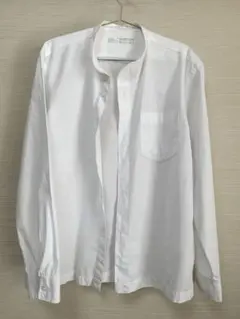 メンズ 白 長袖シャツ 胸ポケット付き