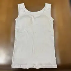 ジュエルオーガニックコットン混ストレッチリブ編スクエアネックカップ付タンクトップ