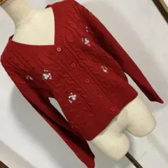 gu赤 ケーブル編み カーディガン