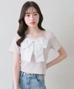 OLIVE des OLIVE　リボン映え半袖トップスのサムネイル